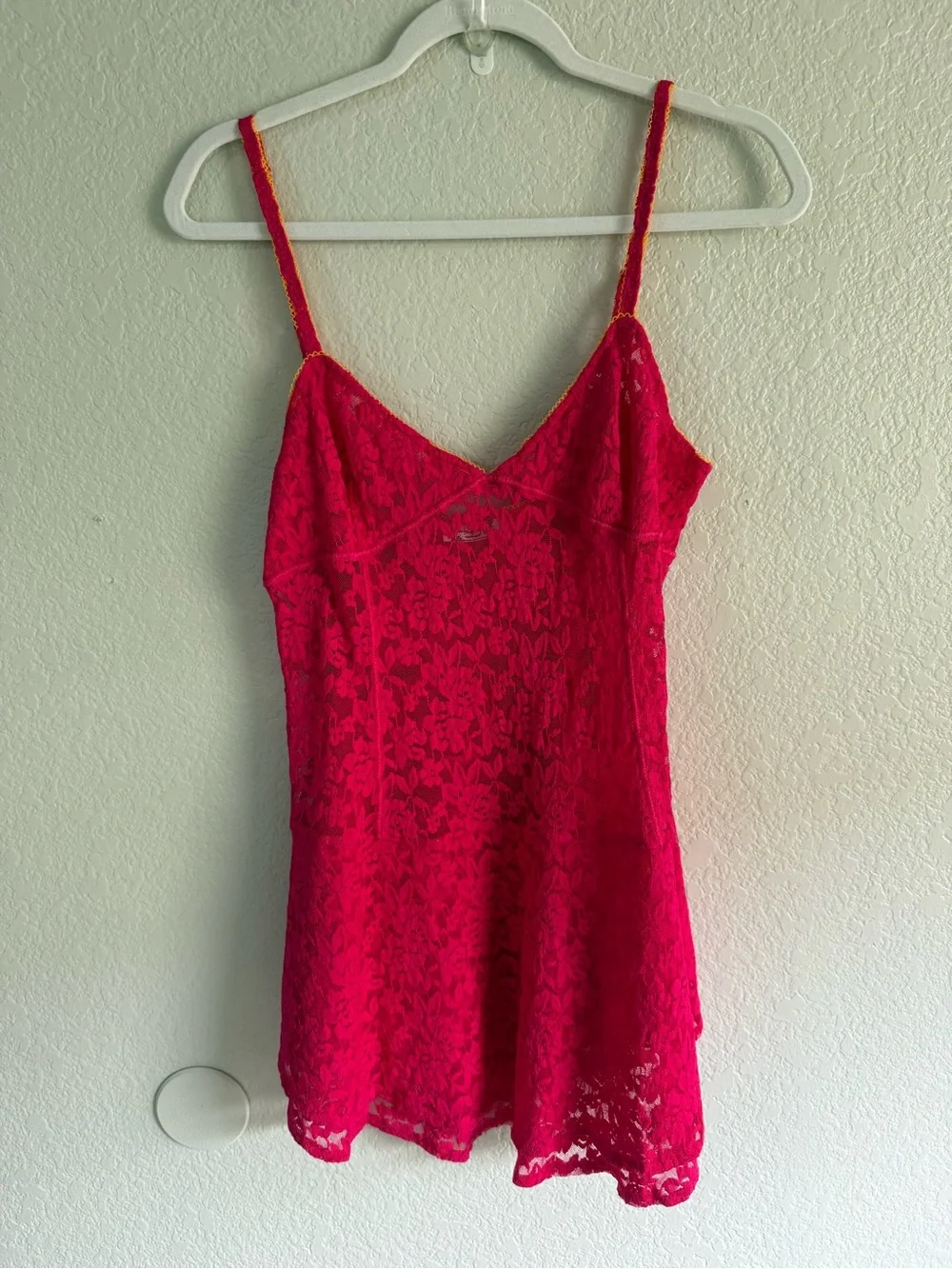 Free People Hot Pink Lace Chemise Slip NEW